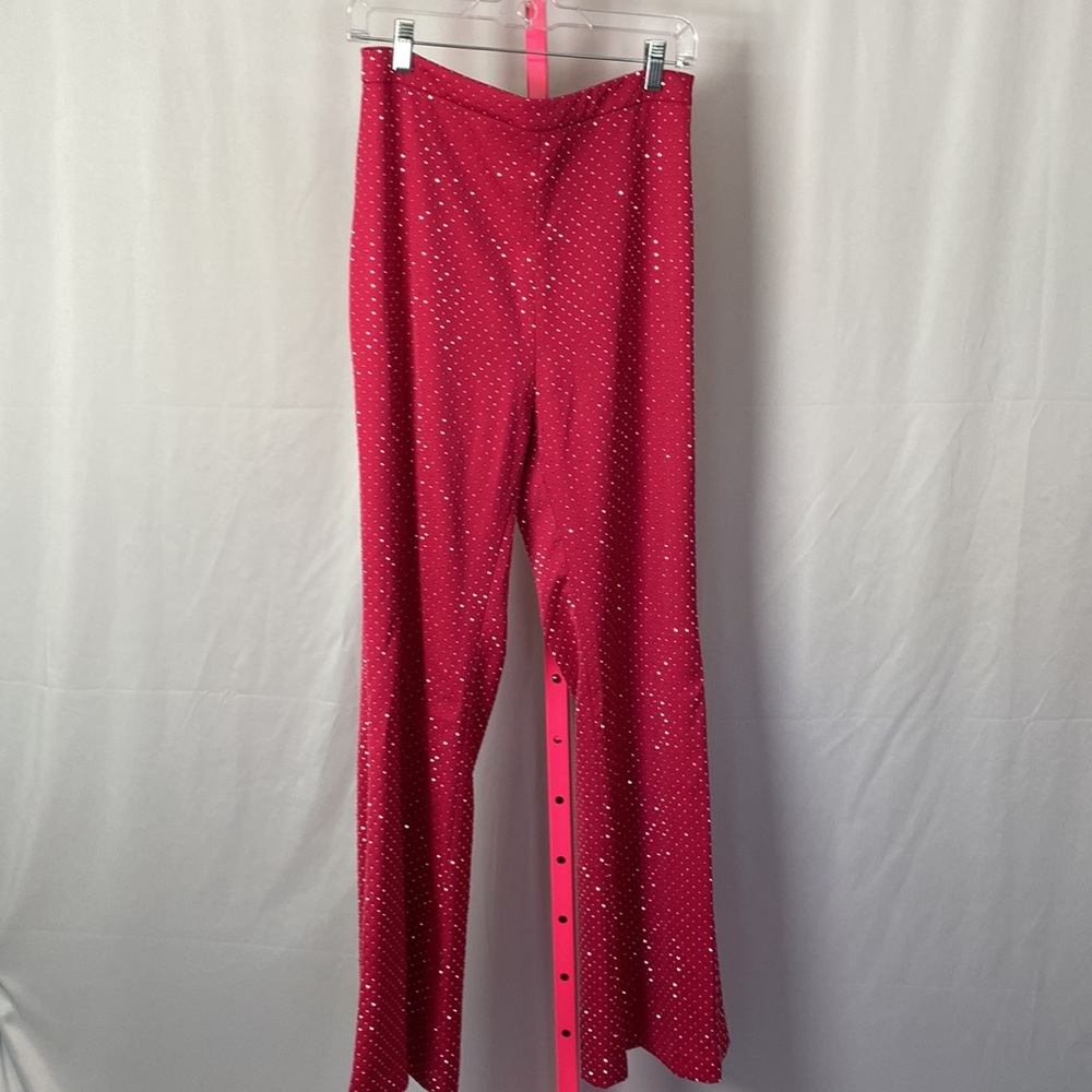 🚨WORN ON TV🚨 NADINE MERABI pink w/sparkle gems blazer pant suit size s/m - Picture 6 of 7